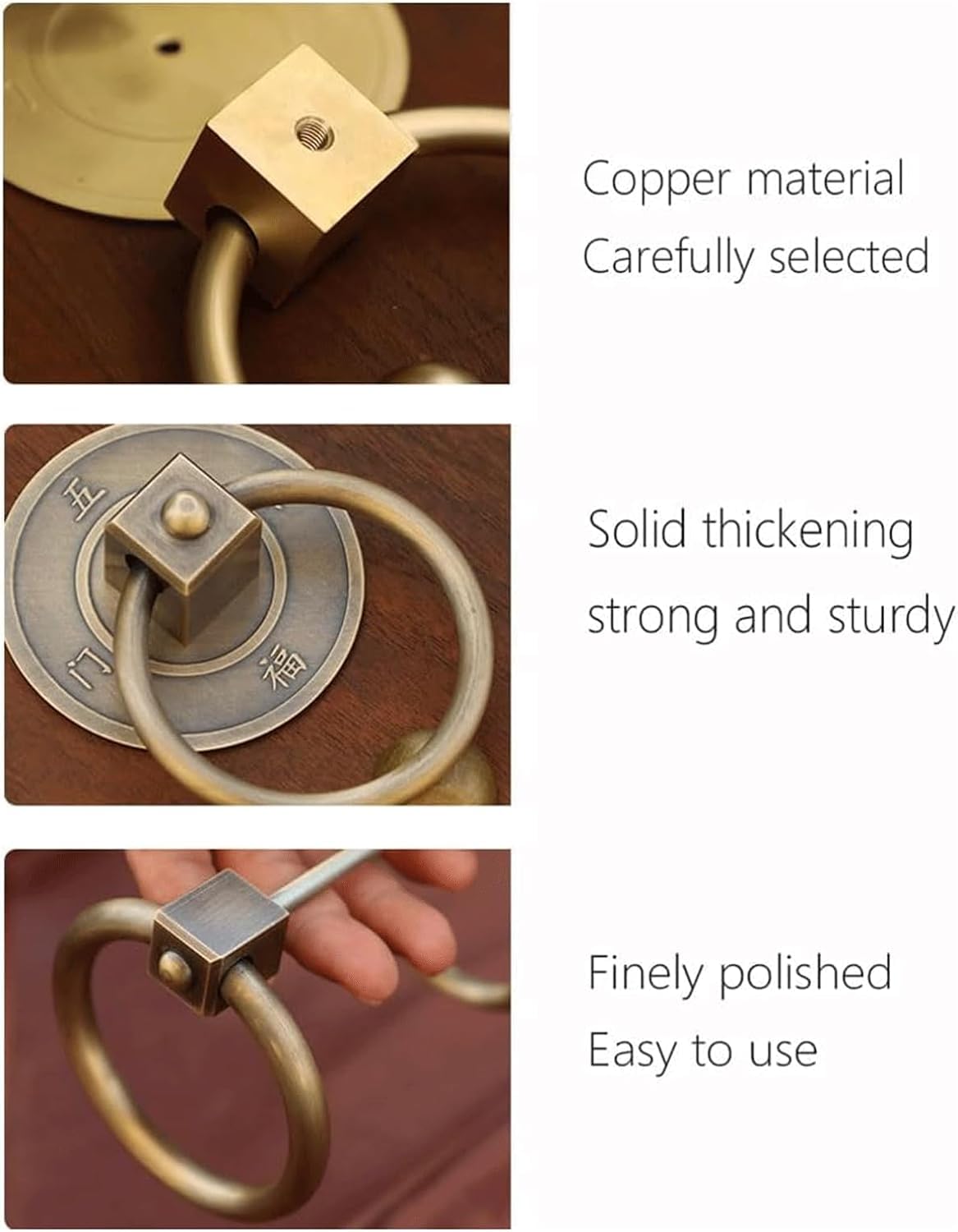 Amazon.co.jp: 玄関ドア 頑丈な真鍮製ドアノック 中庭用 木造住宅用