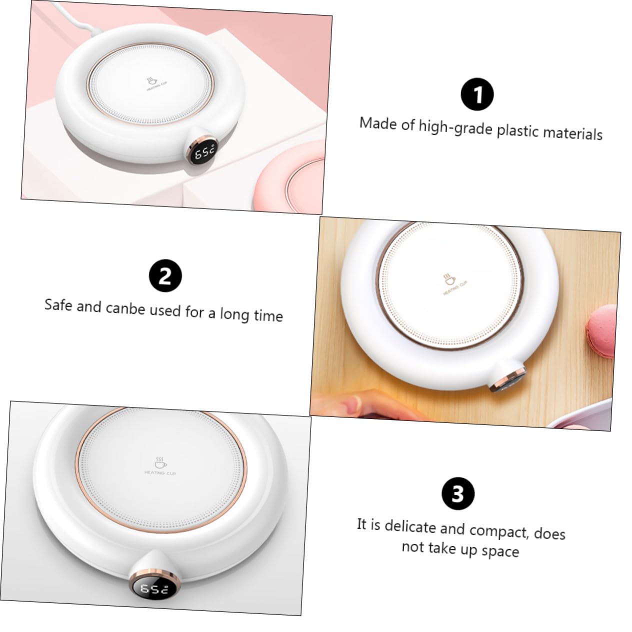 Gatuida 1pezzi Sottobicchiere Riscaldante USB per Tazze da Caffè Latte e Tè Conservazione del Calore della Temperatura e Anti-schizzo