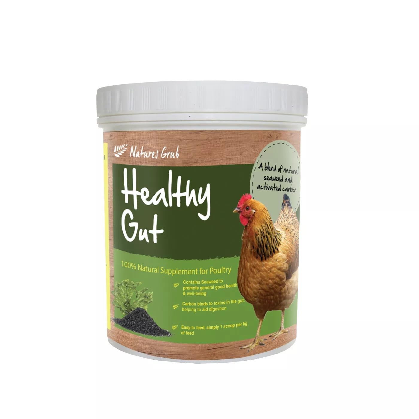 Nature's Grub Healthy Gut, 100% Natural Supplement for Poultry, with Seaweed