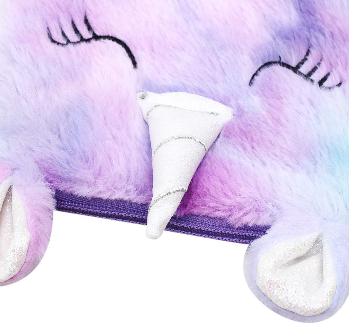 BOLLEY JOSS Kids Crossbody Purse Girls Rainbow Unicorn Soft Plush Handbag Envelope Tie Dye Bag Adjustable Shoulder Strap - Image 3