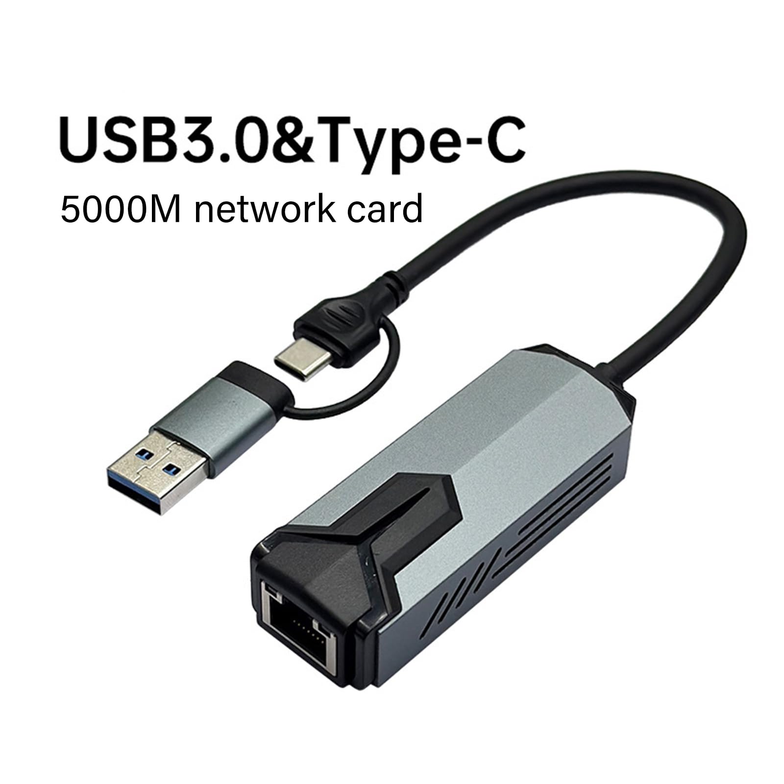 Adattatore Ethernet da USB C a RJ45 10Gbps alloggiamento in alluminio dissipazione del calore Design Plug & Play per laptop/tablet/telefono USB tipo C Gigabit Ethernet Adapter