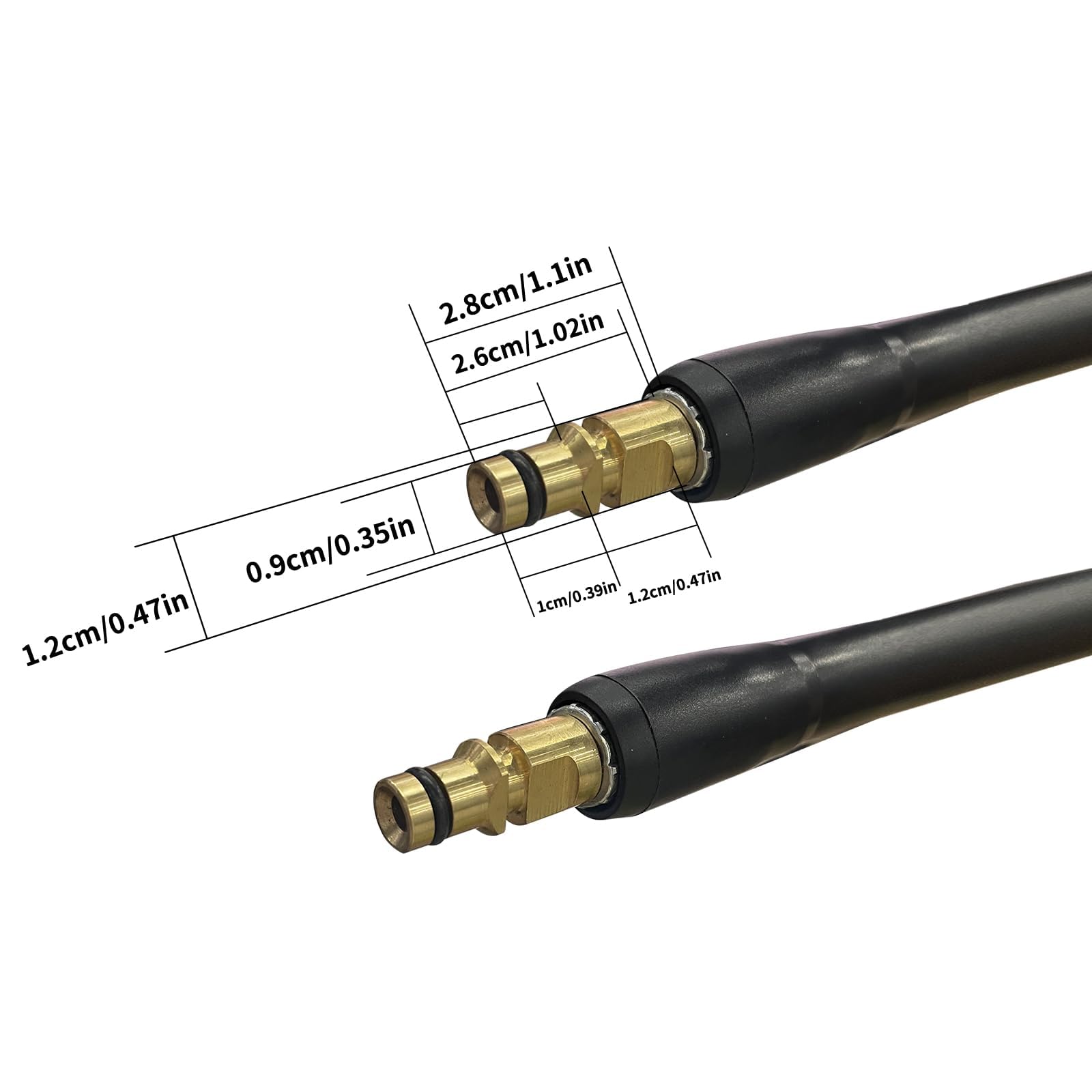 15M Hochdruckschlauch Kompatibel mit Kärcher K-Serie K2/K3/K4/K5/K6/K7, 180Bar Verlängerungsschlauch mit Quick Connect Anschlüsse, Hochdruckreiniger Ersatzschlauch