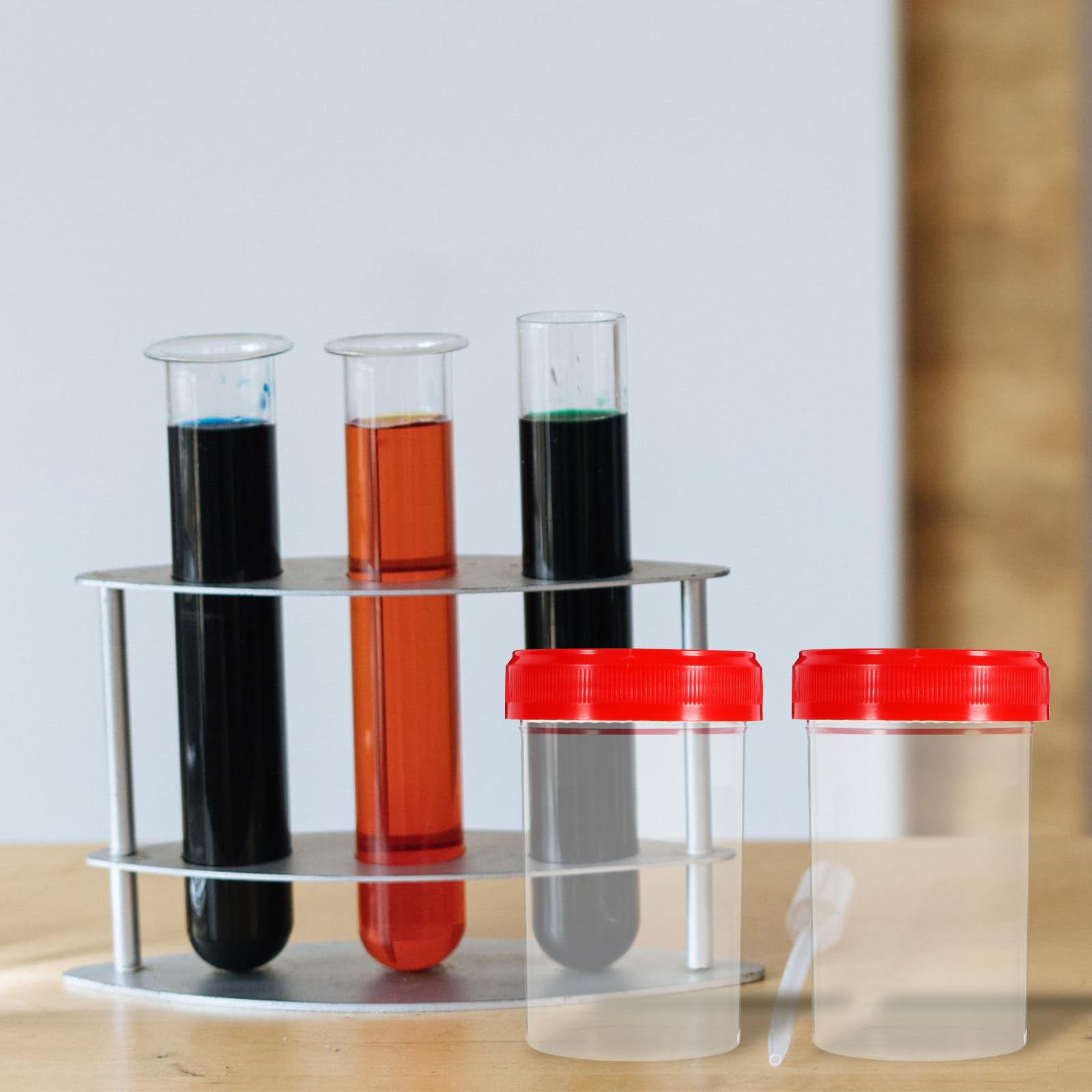 POPETPOP 20 Stück Sterile Probenbecher 60 Ml Mit Schraubdeckel Lecksicher Urinbehälter Für Medizinisches Labor Probenahme Und Flüssigkeitsentnahme