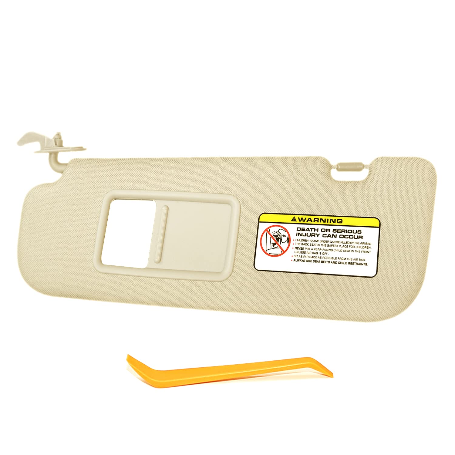 SENSHINE Left Driver Side Sun Visor for Hyundai Elantra 2011 2012 2013 2014 2015 Avante MD, Replacement Assembly 852103X000TX, Beige
