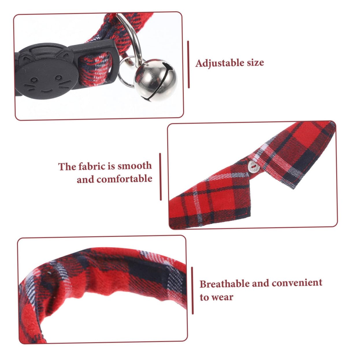 Happyyami 10pezzi Collare Per Gatti Regolabile Con Campanellino e Stile Plaid Collare Sicuro e Carino Per Feste e Occasioni Speciali Design Adatto Gatti e Cuccioli