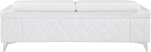 Miniatura 5 de Amalfi Sofá de cuero para sala de estar con elegante diseño italiano, tapicería de grano superior, reposacabezas ajustables y artesanía premium,