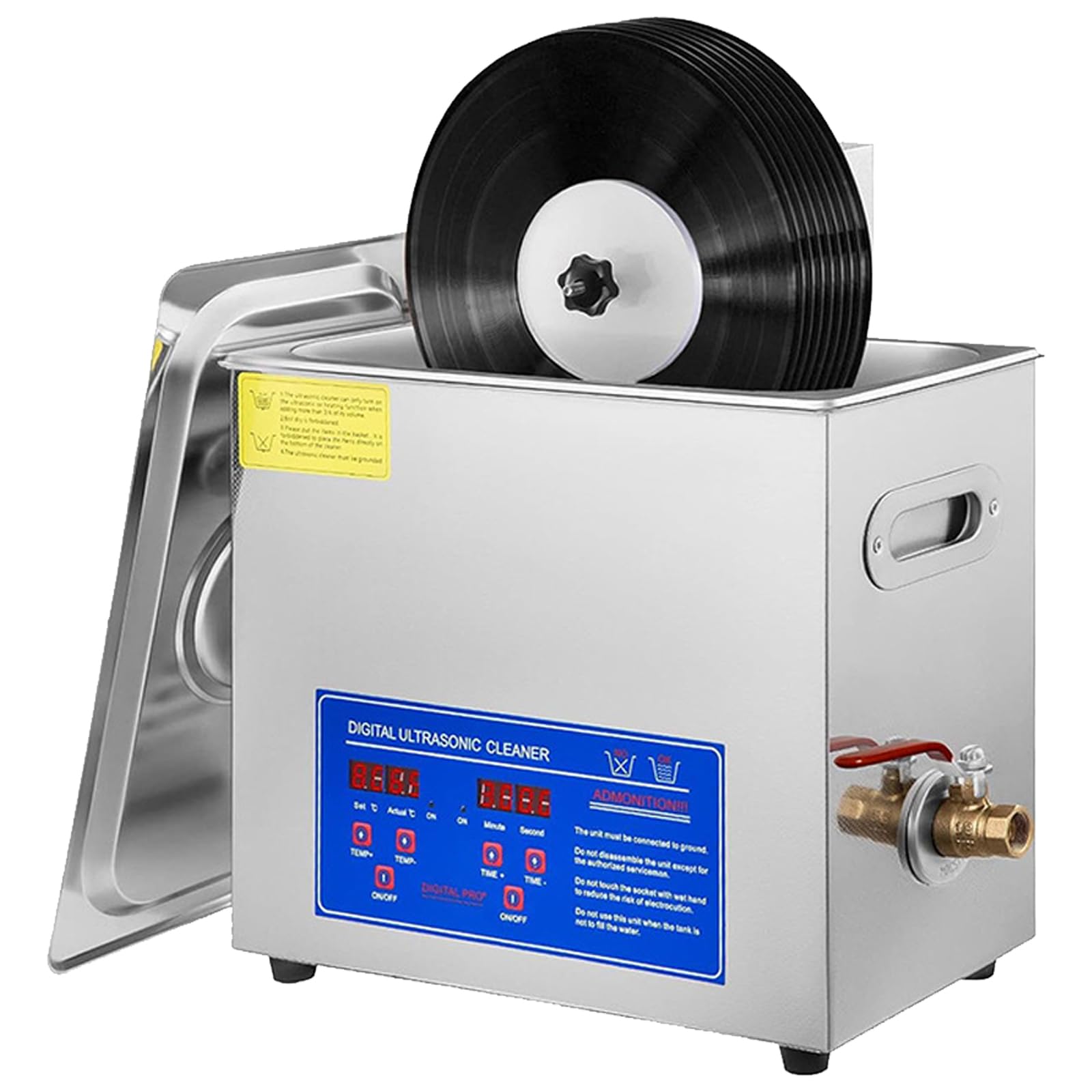 Pulitore Per Dischi In Vinile A Ultrasuoni Da 6 Litri, 40 KHZ, Macchina Per La Pulizia Del Vinile Con Rotazione Automatica, Timer E Controllo Della Temperatura, Lavatrice Professionale Per Dischi