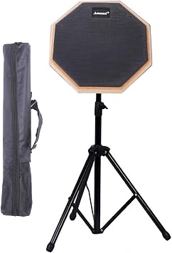 Drum Practice Pad Training Pad 8 Inch Stand with Storage Bag Rubber High Rebound Black