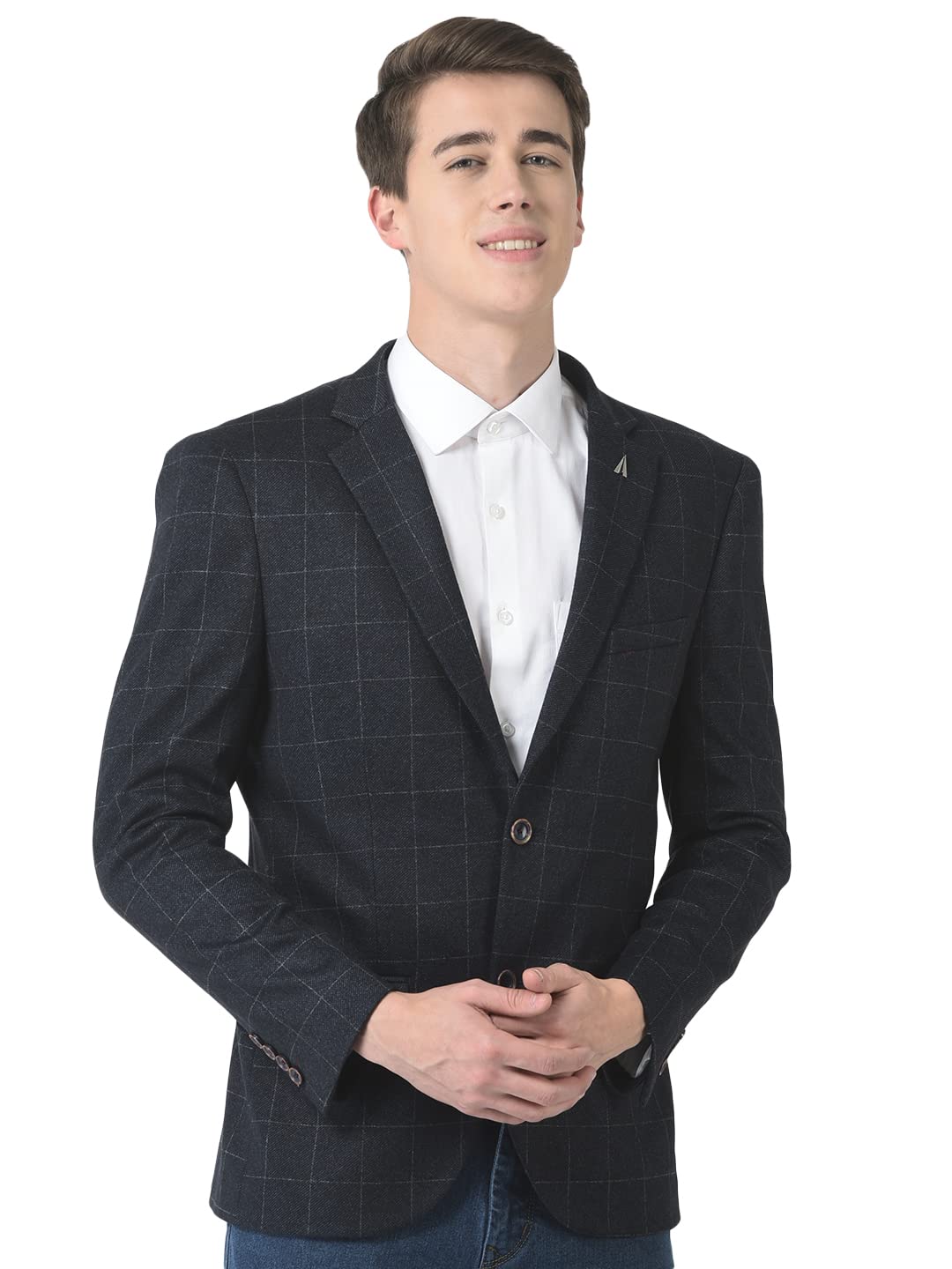 crimsoune club Men Navy Blue Checkered Blazer-picture-46