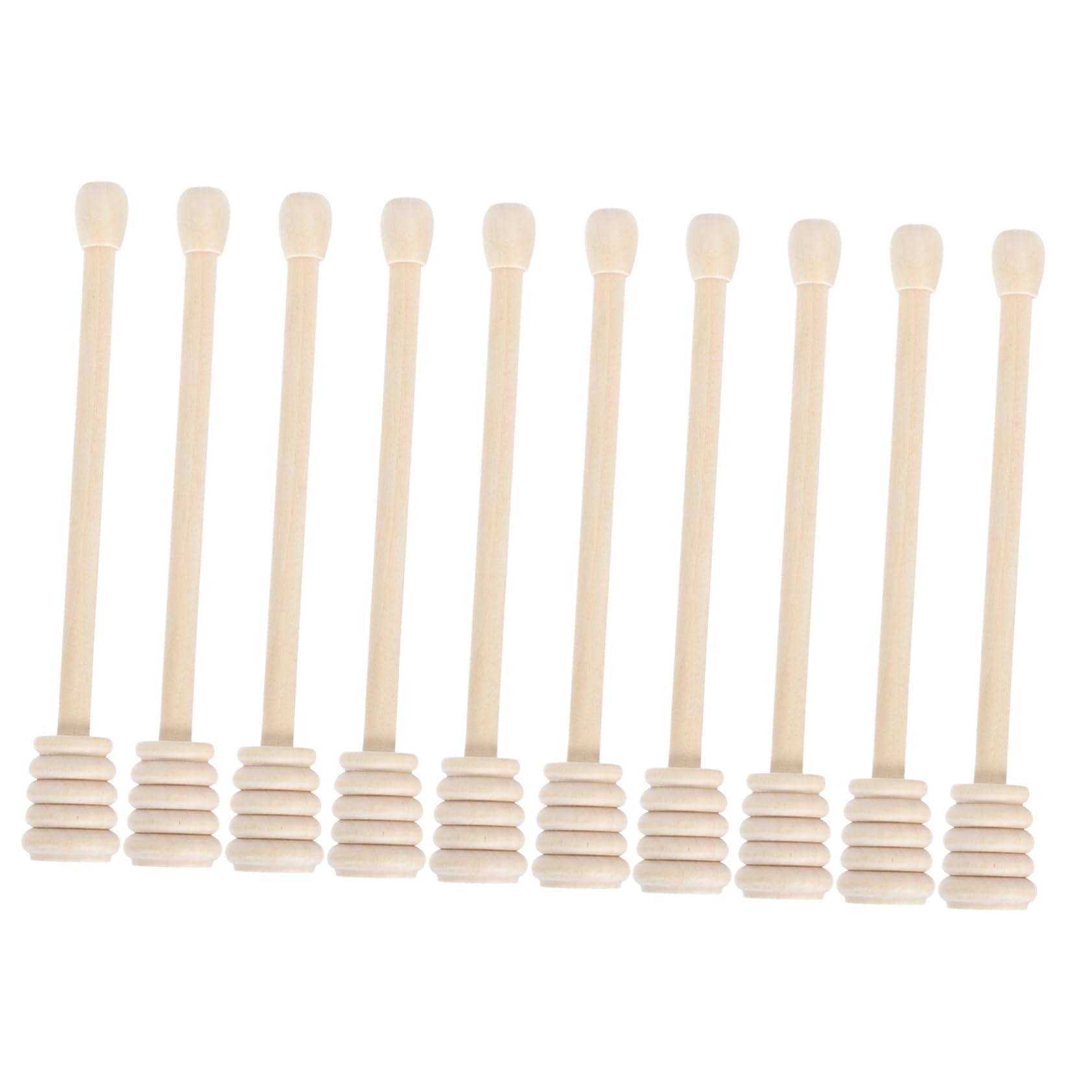 OFFSCH Simple Honey Stick Set 10pcs Wooden Honey Stirrer for Tea Coffee Jam Food