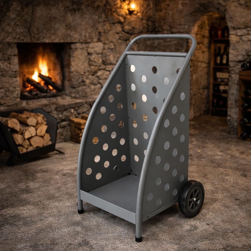 Carrello Portalegna con Ruote Grigio 65 x 48 x 90 cm