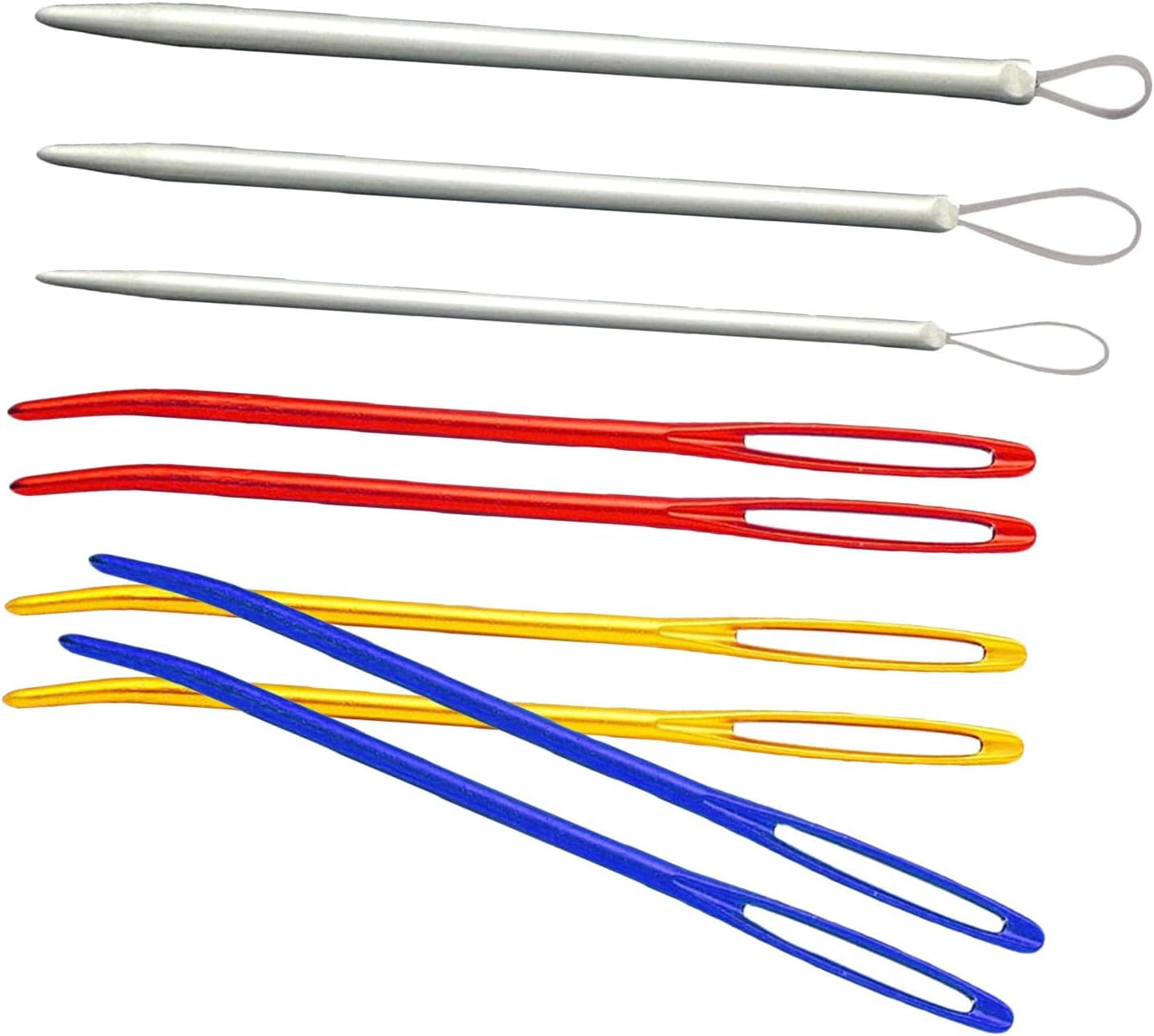 SEWOART 9pcs Aluminum Tapestry Needles Bent Tips Large-Eye for Yarn Sewing Projects