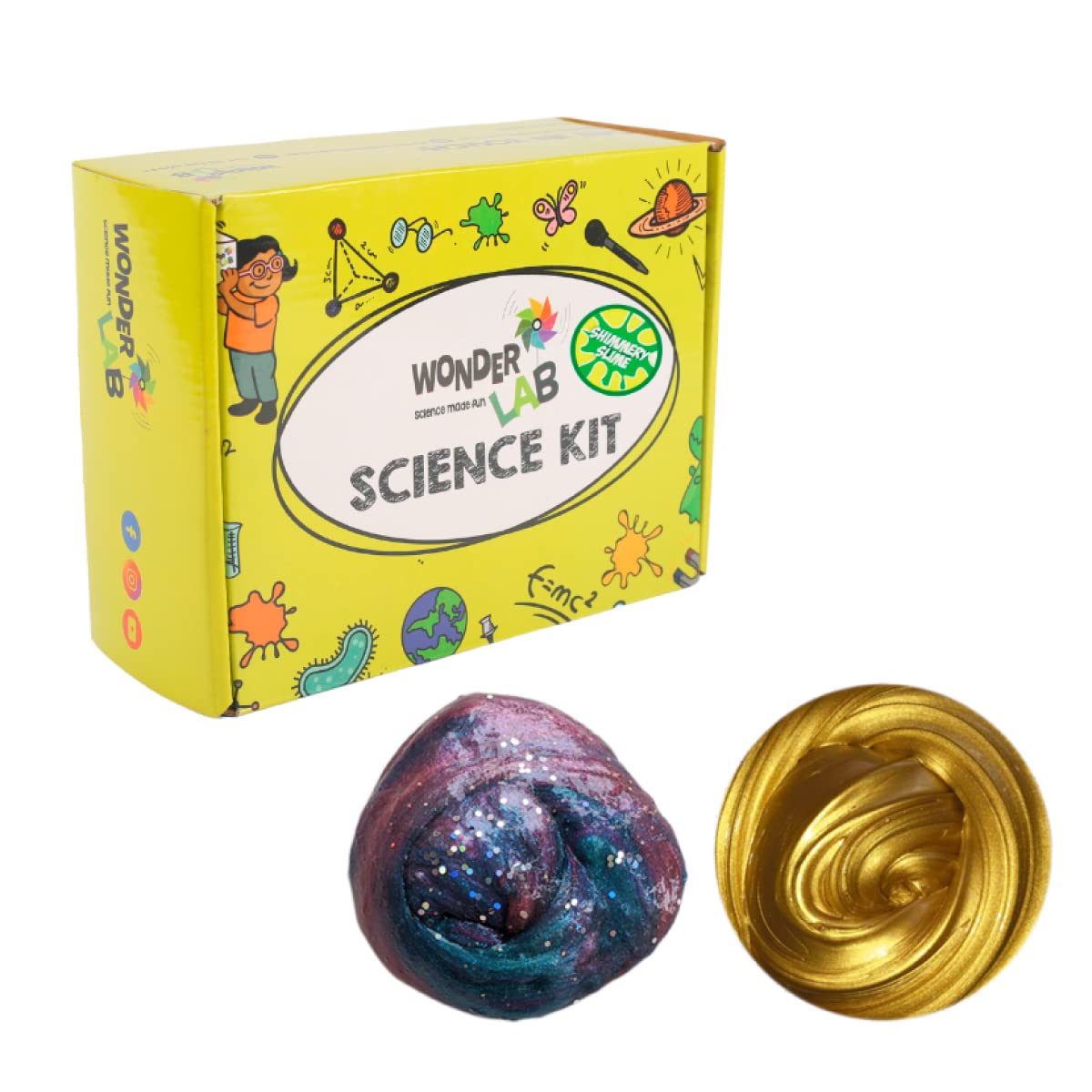 WONDERLAB Shimmery Slime Kit | DIY Science Kit |Aged Above 5 Years - Ooey Gooey Slime Kit for Boys and Girls | Glitters, Sparkles, Decorative Included | Learning Kit | Birthday Kit (B09L4XJ8VH) Amazon Price History, Amazon Price Tracker