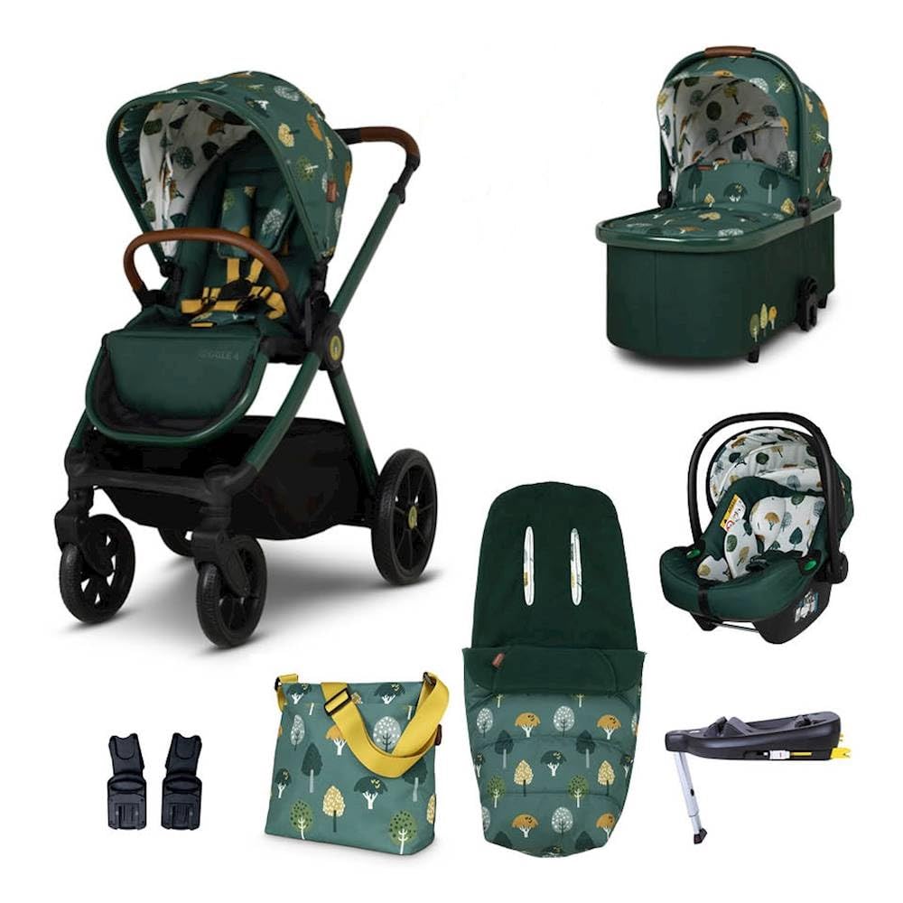 Cosatto Giggle 4 Travel System Everything Bundle | Carrozzina, passeggino, navicella e borsa, seggiolino auto e base | nascita 4 anni, i-size gruppo 0 | pieghevole compatto, coprigambe, borsa