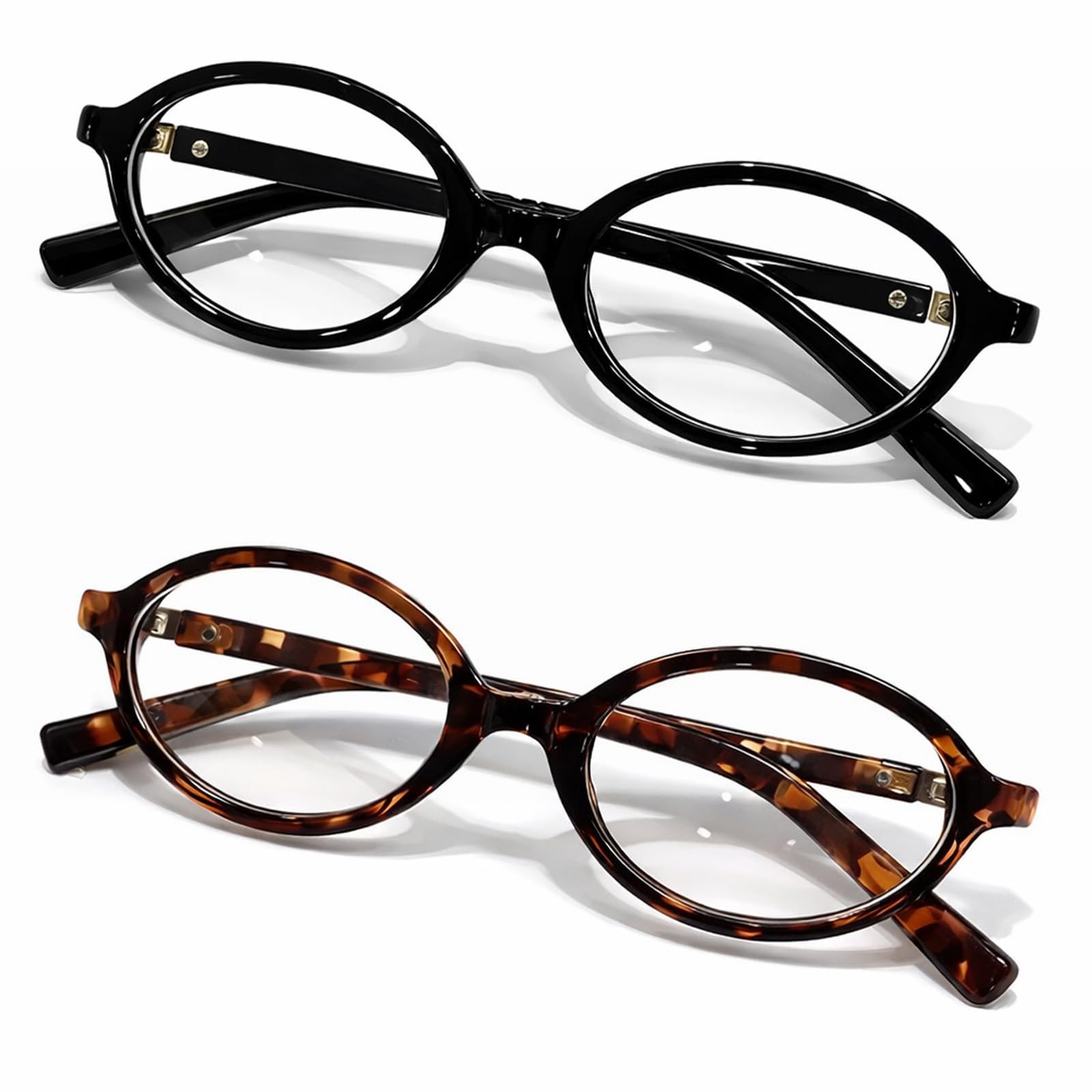 2 Pcs Oval Sunglasses For Women, Specs For Women, Glasses For 2Pcs Retro Vintage UV Protection Frames-image-2