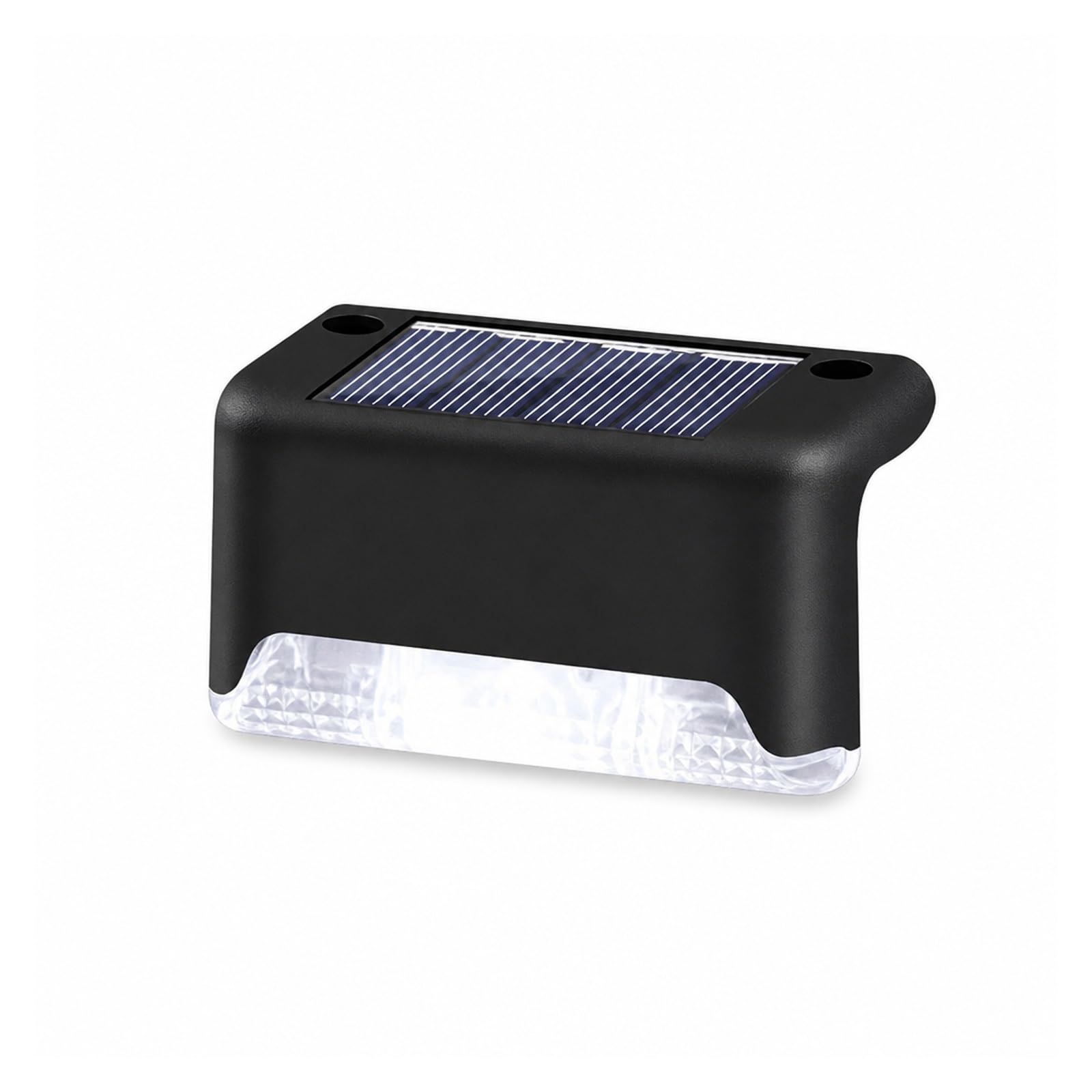 AMRTTWY In Ground Lights, Solar Deck Lights Outdoor LED Fence Step Lamp(Black Shell-White,8Pcs)