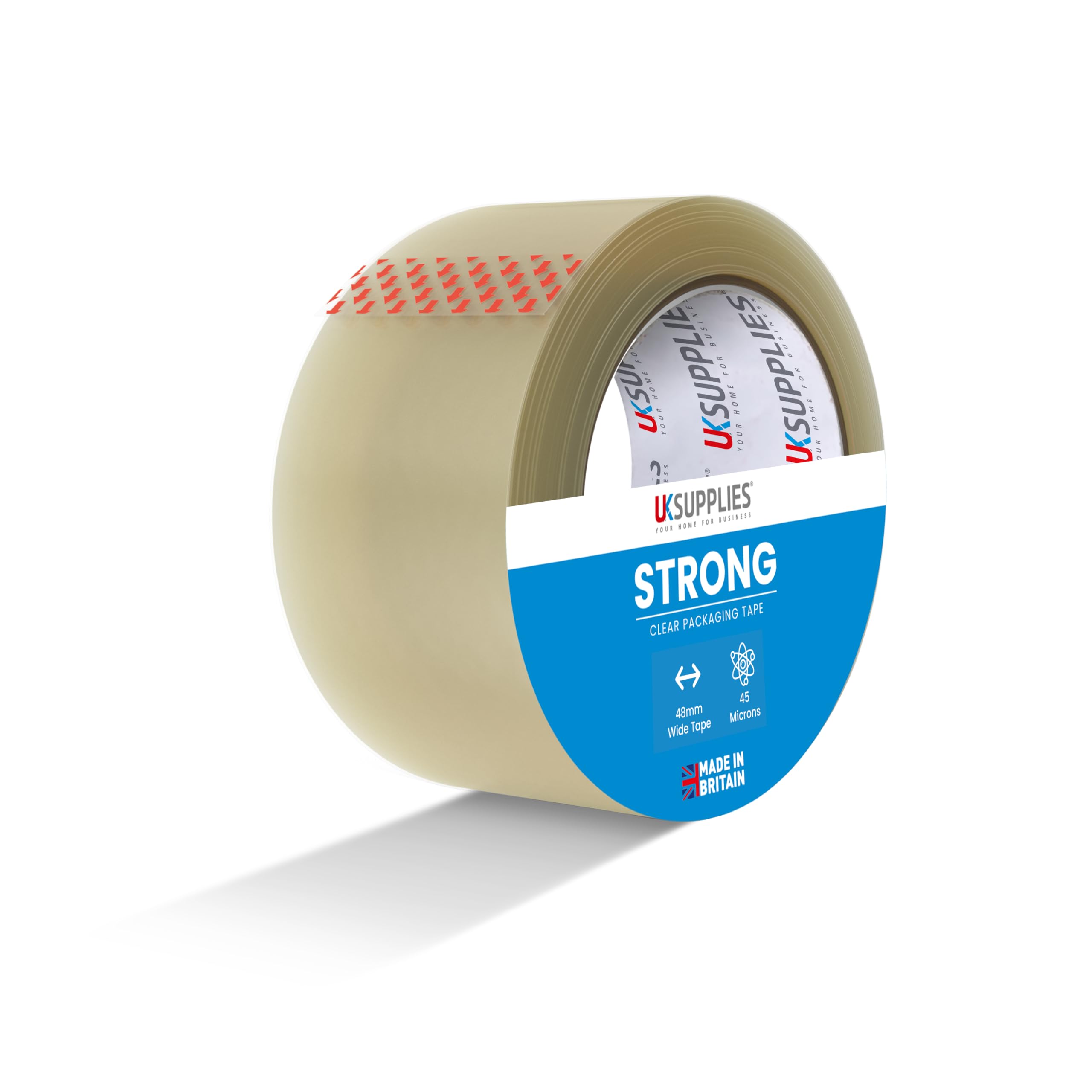 UK SUPPLIES LIMITED Pack of 1 Premium Clear Tape-48MM X 66M Extra Strong Packing Tape, Secure Sticky Heavy Duty Packaging Tape for Moving Houses, Parcel Tape for Packing Boxes