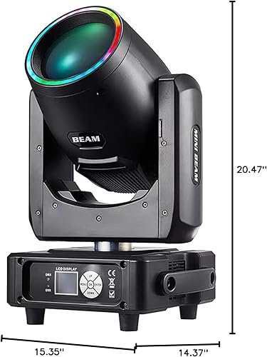 Miniatura 7 de JUNMAN Mini 230W 7R Beam Cabeza Móvil DJ Disco Etapa Luces 48 Prisma con Tira Led y Efecto Arco Iris