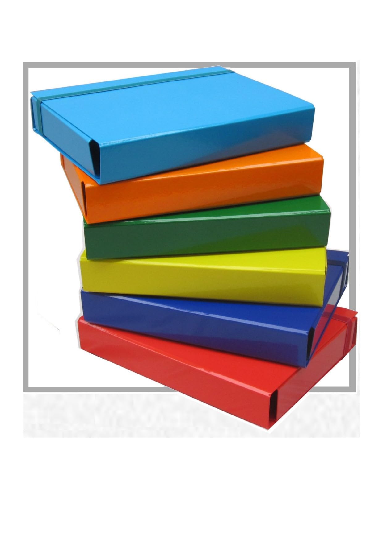 Cartella con Elastico Cardea, dorso 7cm 1 Confezione da 6 pezzi (made in Italy)