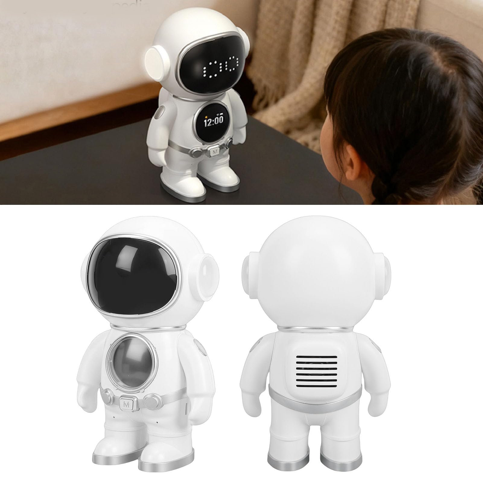 SIXRUN AI Robot WiFi Bluetooth Altavoz Compañero Educativo, ABS PC Juguete de Aprendizaje Inteligente con Aplicación Control de Voz 1800 MAh Pantalla de Micrófono Dual para Niños Uso en el Hogar