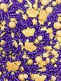 Purple Royal Prince Crown King Queen Princess Edible Cake Cookie Cupcake Ice Cream Donut Decoration Sprinkles Jimmies Quin Dessert Decoration Toppers