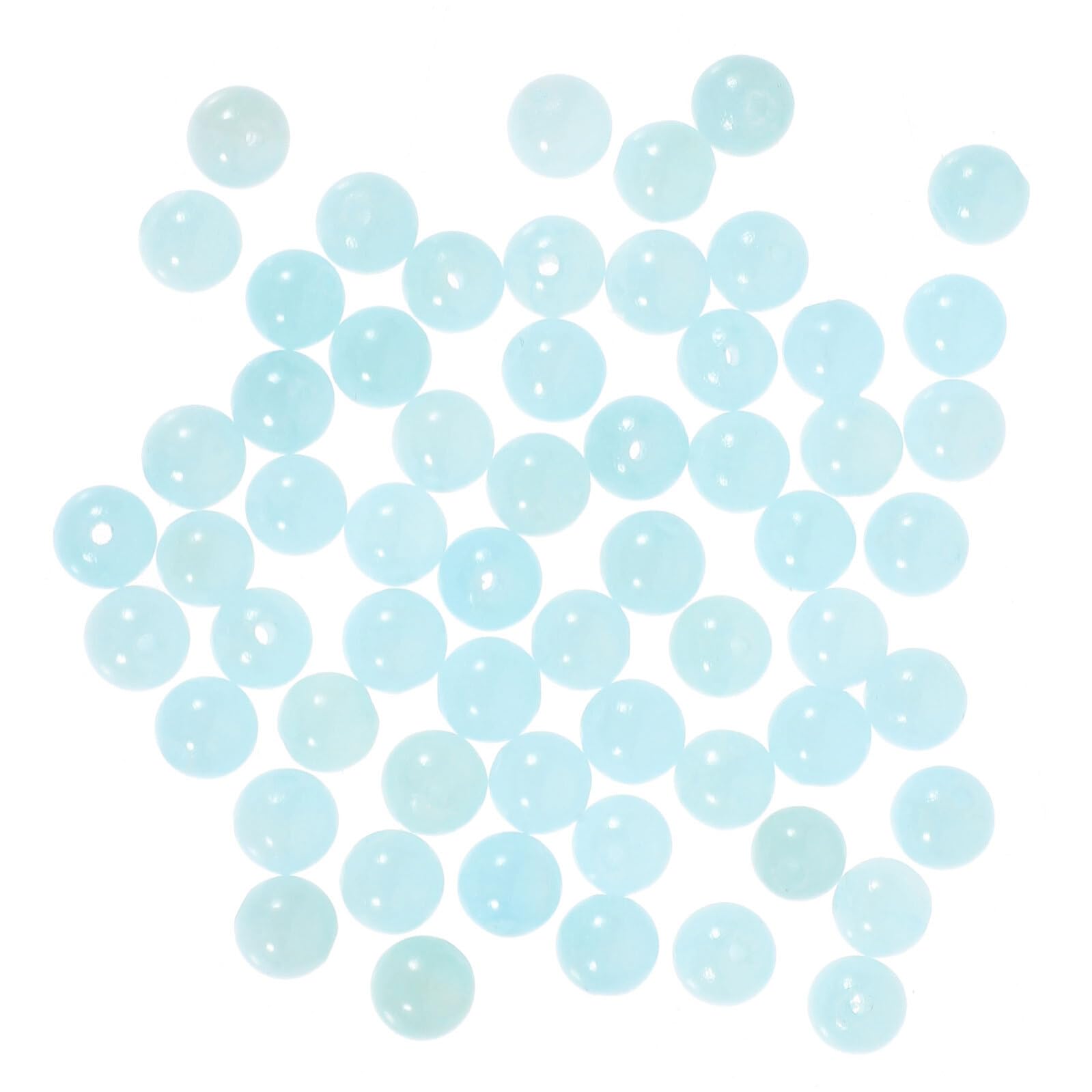 Cuentas de Vidrio Azul Claro 8 MM 900 Piezas 18 Paquetes de 50 Uds Cuentas Redondas Sueltas para Bisutería y Manualidades Abalorios Vintage para Pulseras y Collares DIY