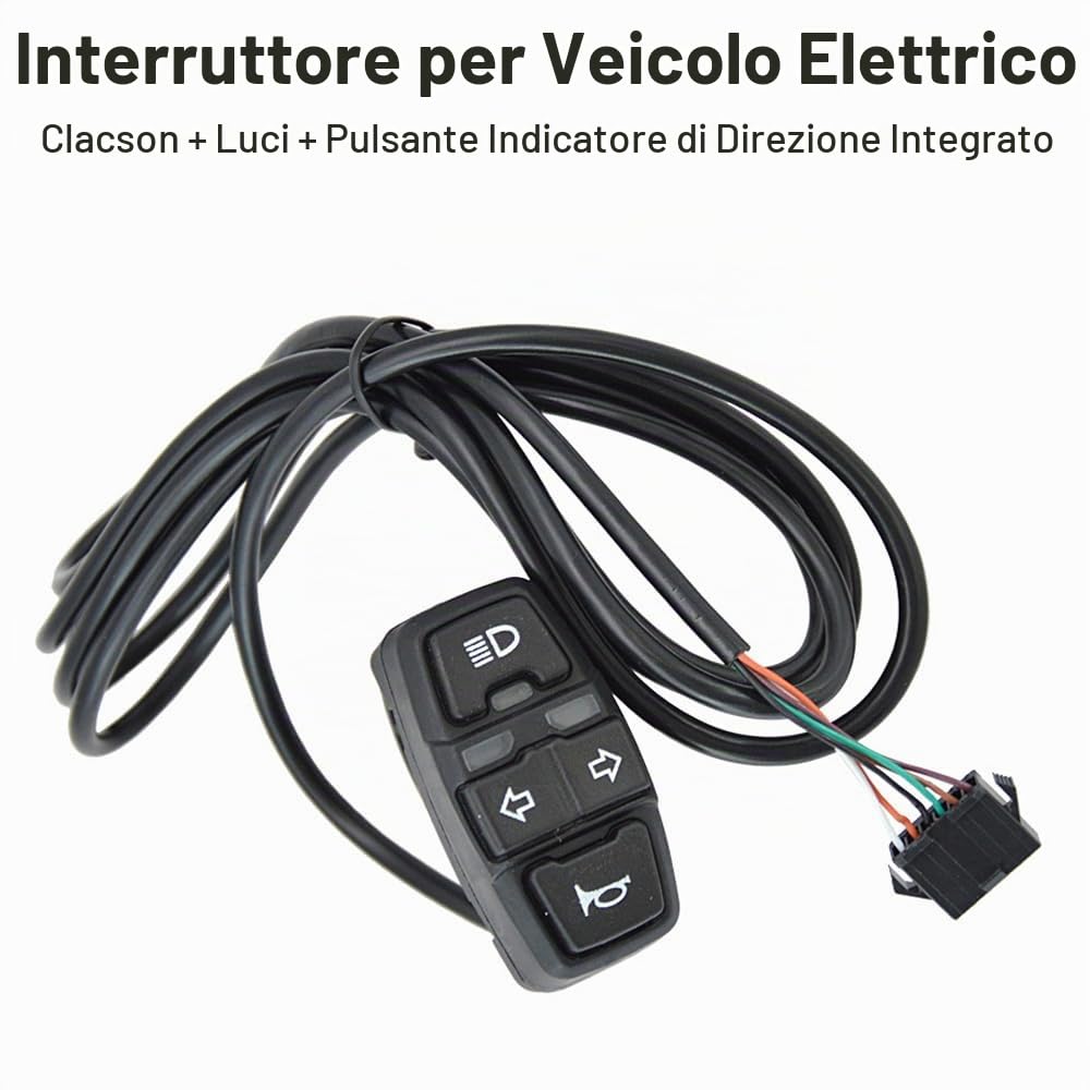 Set faro e fanale posteriore per bicicletta,Set faro e fanale posteriore per bicicletta 24-48V Indicatori di direzione Ebike Luce anteriore e posteriore Kit clacson per bici elettrica con interruttore