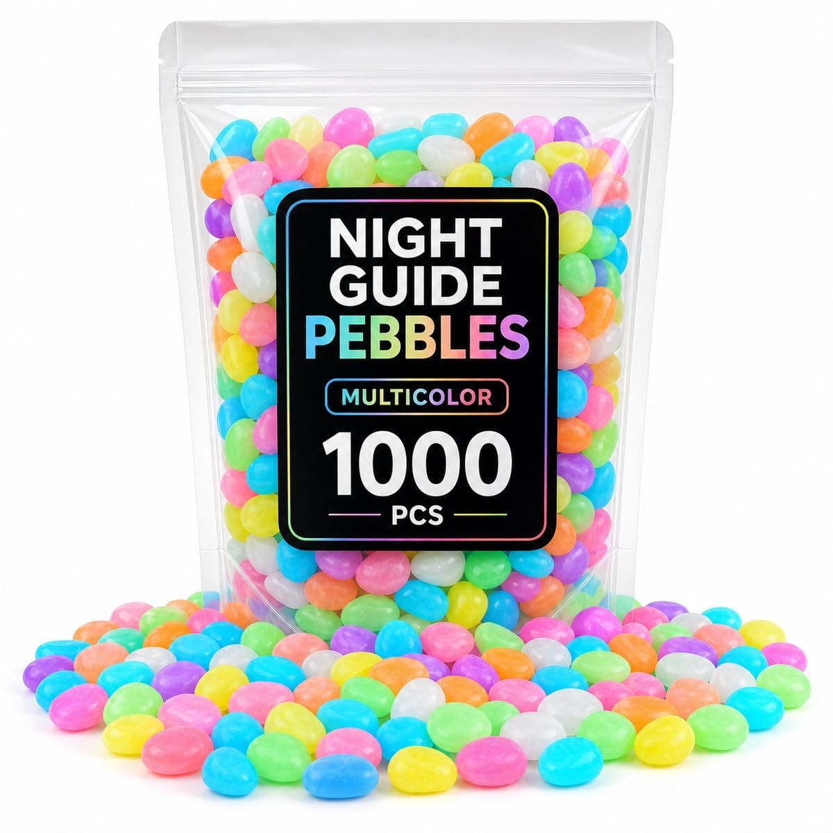 Pure Compression 1000 PCS Night Guide Pebbles Outdoor Statue - Glow in The Dark Rocks Garden Stones - Glowing Pebbles for Landscaping Patio Aquarium-picture-15
