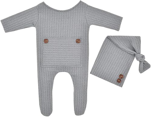 Miniatura 2 de Winmany Traje de punto de ganchillo para bebé, accesorios para fotografía de recién nacido, accesorios de disfraz para 0-2 meses