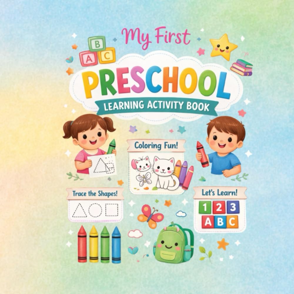 My First Preschool Learning Activity Book Ages 3–5: Trace, Coloring and Fun Learning Activities for Kids Ages 3–5