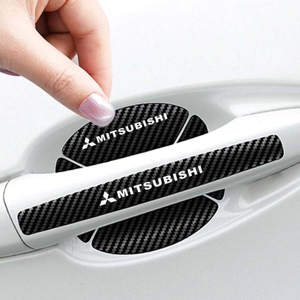 genmaimeifumu 8 Pcs Car Door Handle Stickers for Mitsu-bishi ASX Pajero Outlander Eclipse Cross, Car Door Bowl Protection Film Exterior Accessories Protection Guard