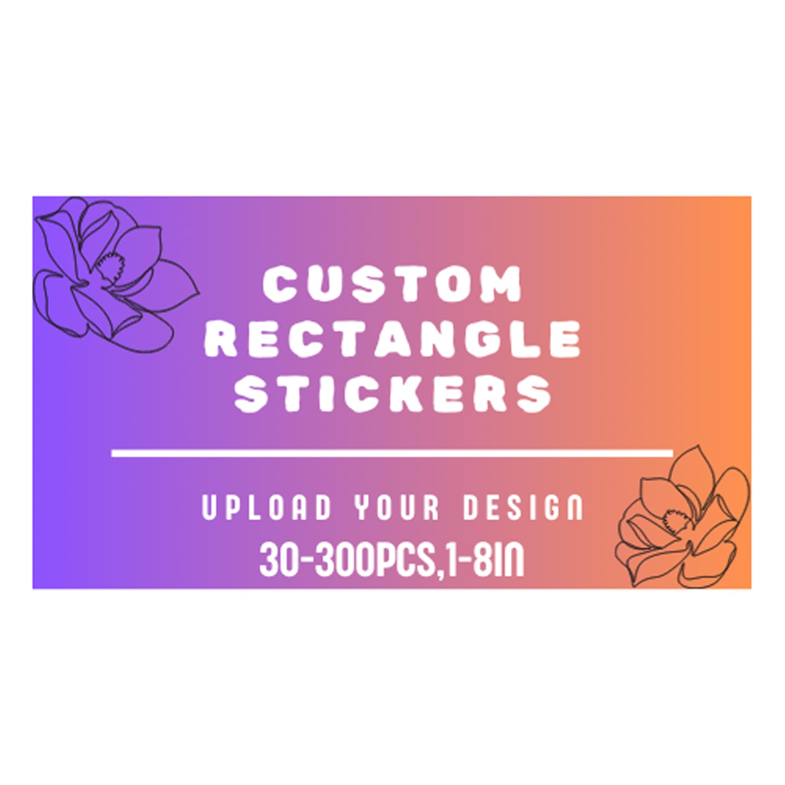 Custom Rectangle Stickers for Business Logo,Custom Glossy Vinyl Labels,30-300pcs,1-8in,Custom Waterproof Stickers,Suitable for Retail Store,Bake,Gift
