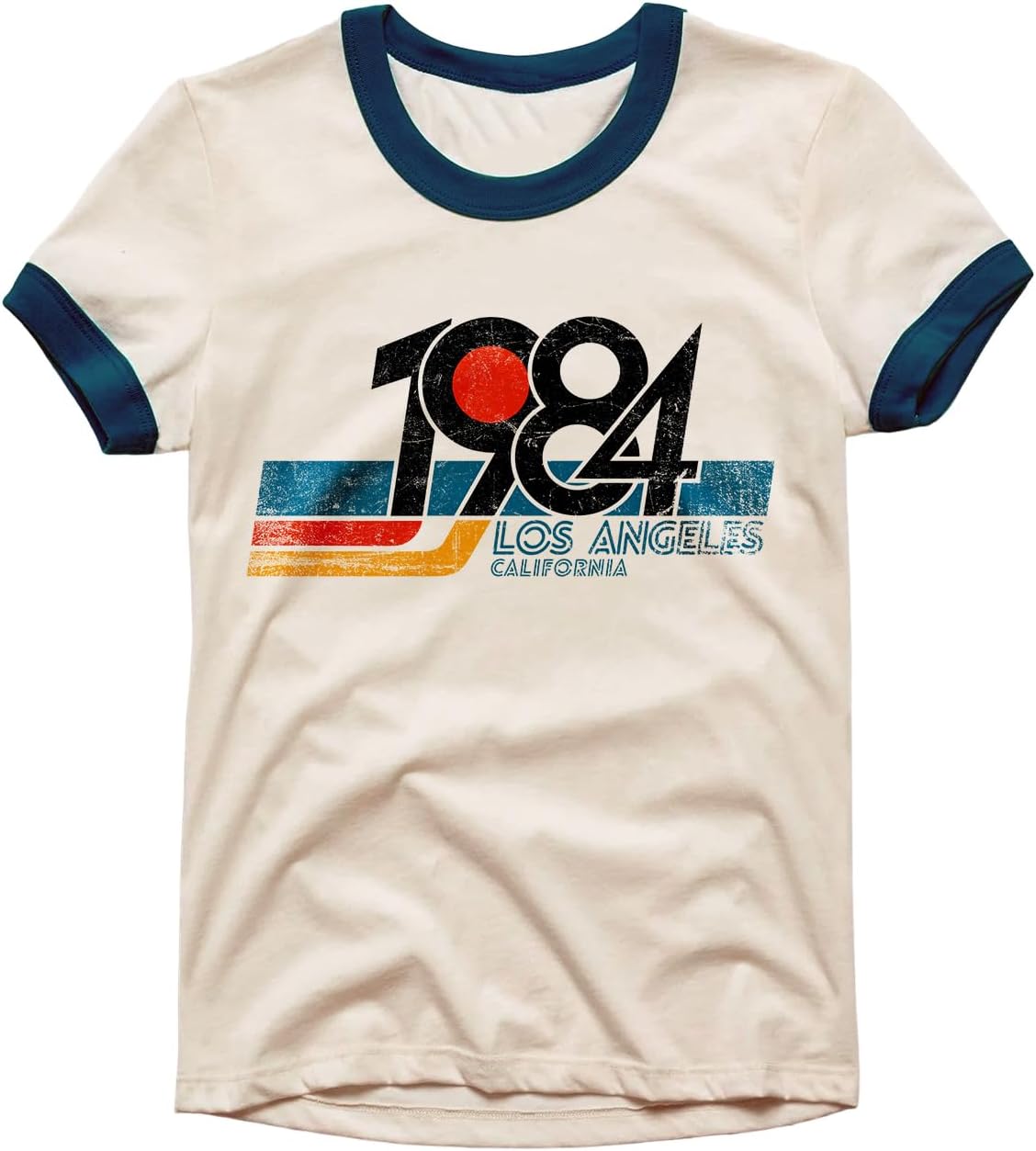 Design™ Ringer Retro Vintage Look Cotton T Shirt for Men and Women - Unique Design Urban Streetwear Fashion Tee Unisex
