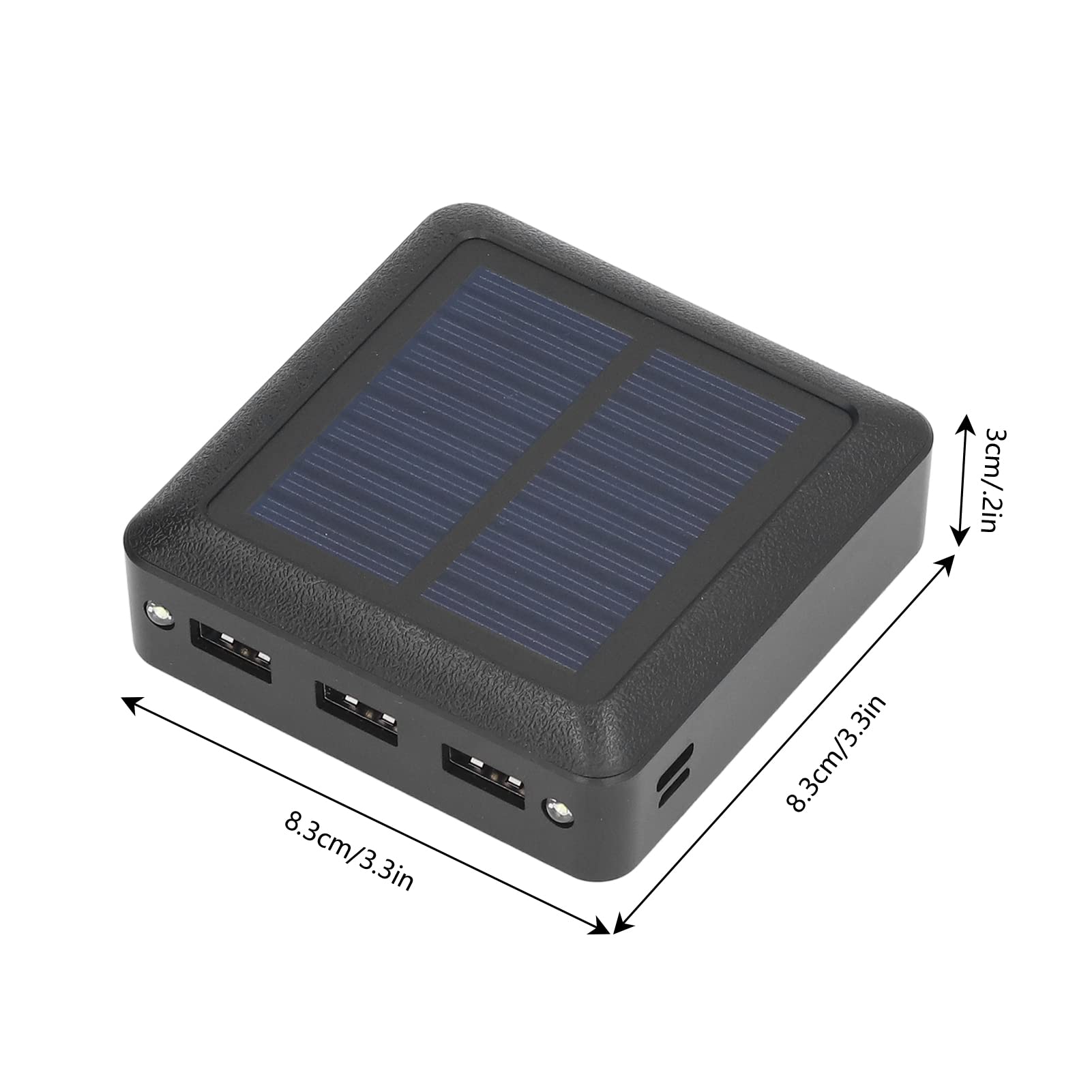 Banque d'énergie Solaire Mini Chargeur de Téléphone Solaire en Plastique 10 000 MAh 3 Sorties USB Double Entrée avec 2 Lumières LED Taille Compacte pour Le Camping Pêche Voyage Utilisateurs en