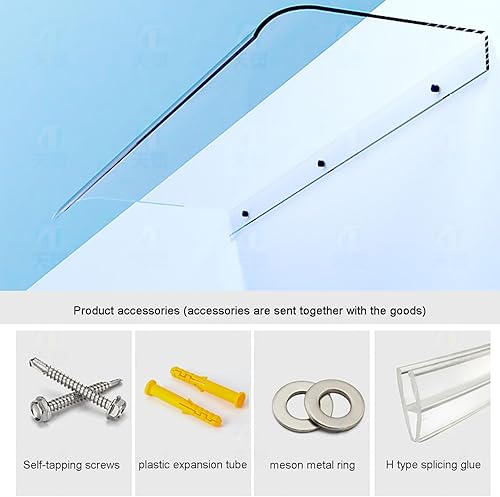 Miniatura 2 de Toldo para ventana, toldo de puerta, cubierta moderna de policarbonato, protección contra la lluvia UV, nieve, luz solar, toldos duraderos y