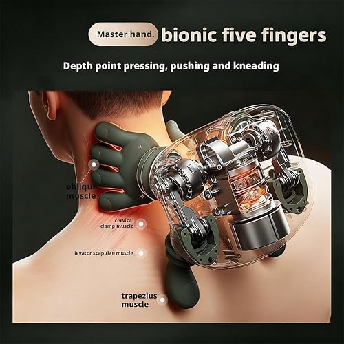 Miniatura 7 de Bionic - Masajeador térmico portátil, masajeador shiatsu de cuello y espalda, diseño ergonómico similar a la mano, diseño simulado de mano humana
