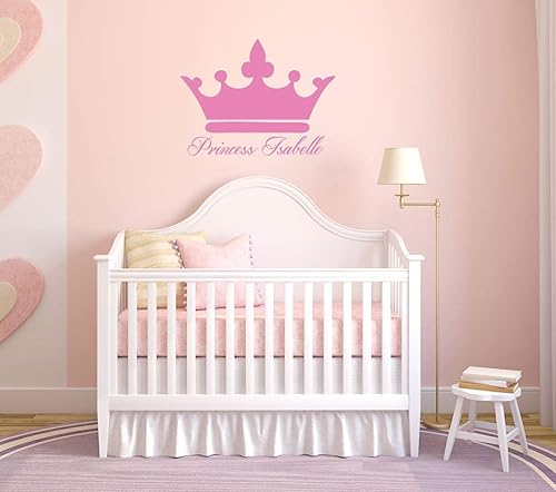 Miniatura 2 de Personalized Name Princess Crown Home Decor  Vinyl Wall Decals  Princess Crown With Custom Name Vinyl Art - Woman, Teenager, Girl, or Baby