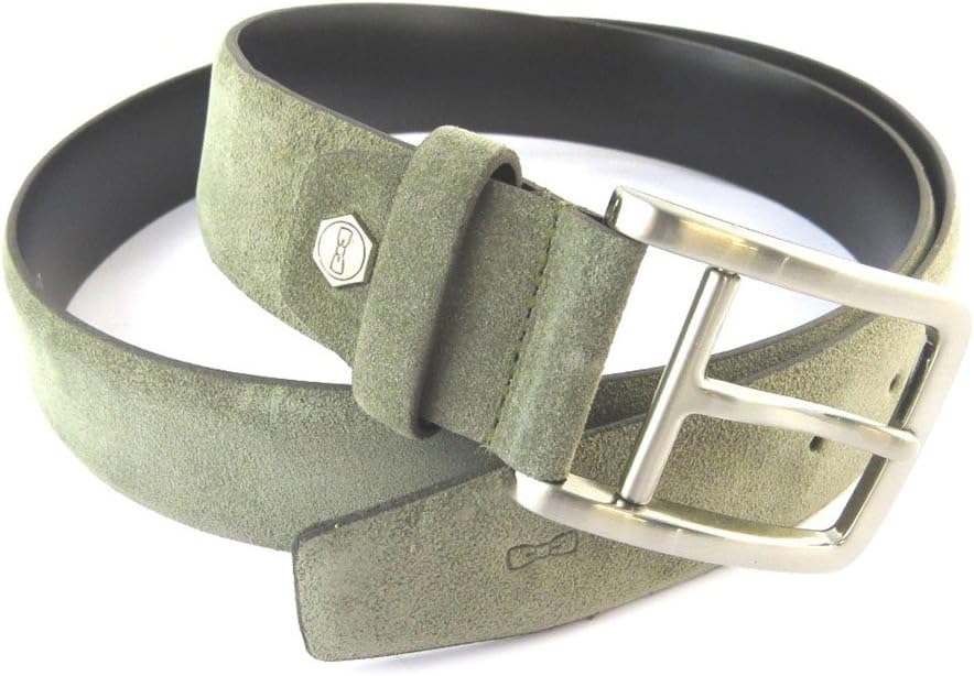 Leather belt 'Eden Park'green gray sand - 110 cm (43.31'') 35 mm (1.38'').