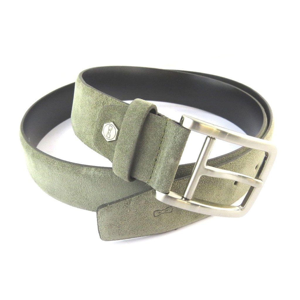 Leather belt 'Eden Park'green gray sand - 110 cm (43.31'') 35 mm (1.38'').