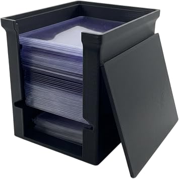 Card Game Holder, Toploader Dispenser Card Funny Commander case Dispenser Deck Organizer for Standard Sized Cards and Sleeves Black Color