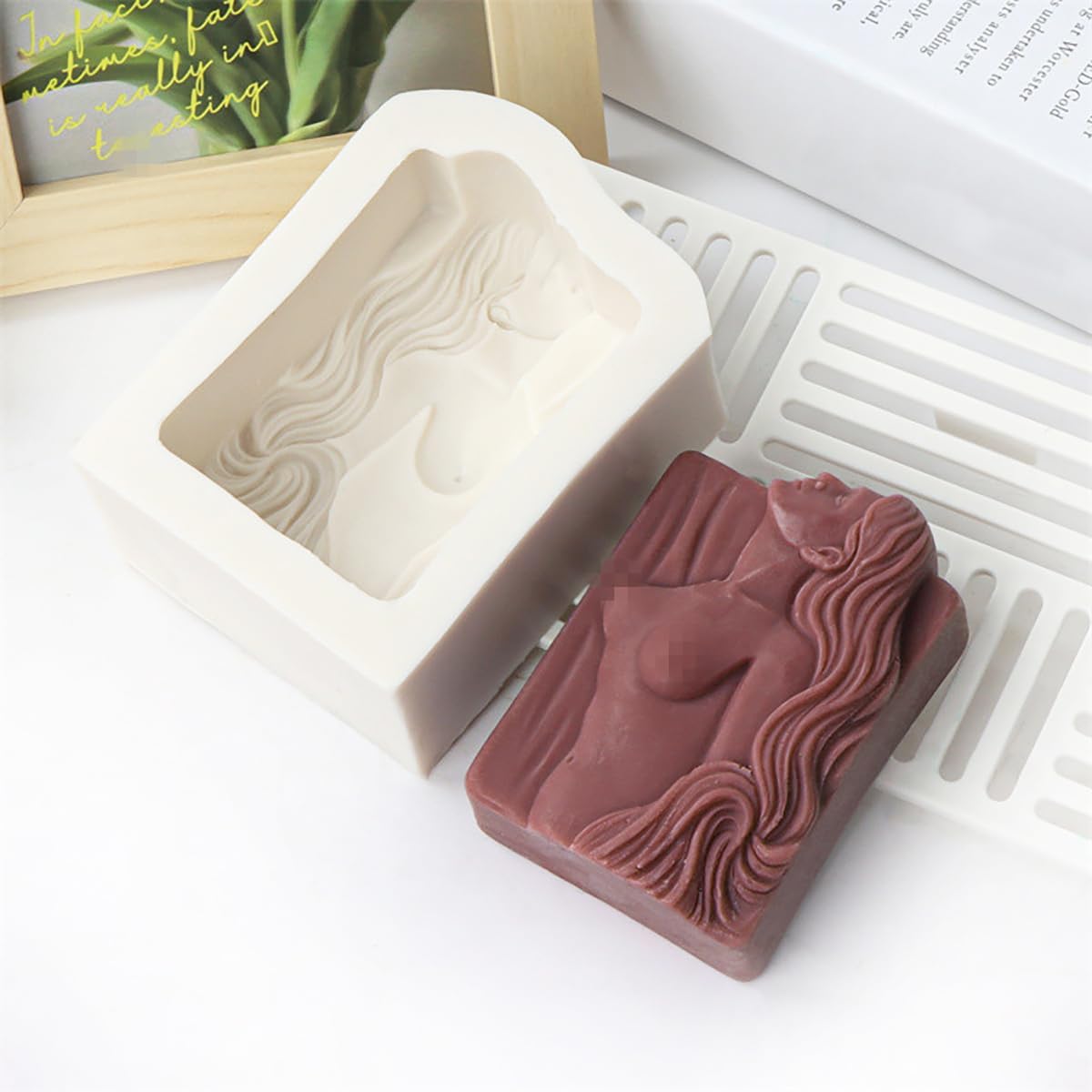 Set of 3 Silicone Soap Molds Sexy Lady Back Candle Mould Chocolate Resin Mold Soap Making Mold
