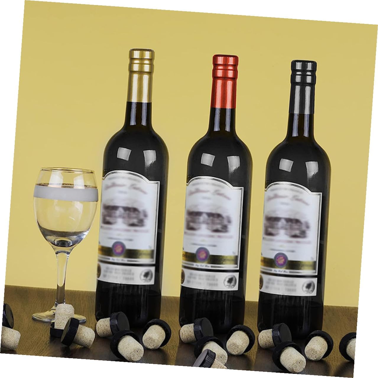 Abaodam Pvc Heat Shrink Wine Bottle Stoppers and Cork Capsules Leakproof Seal Covers for Bottled Wine and Liquor 60pcs Set for Home Brewing