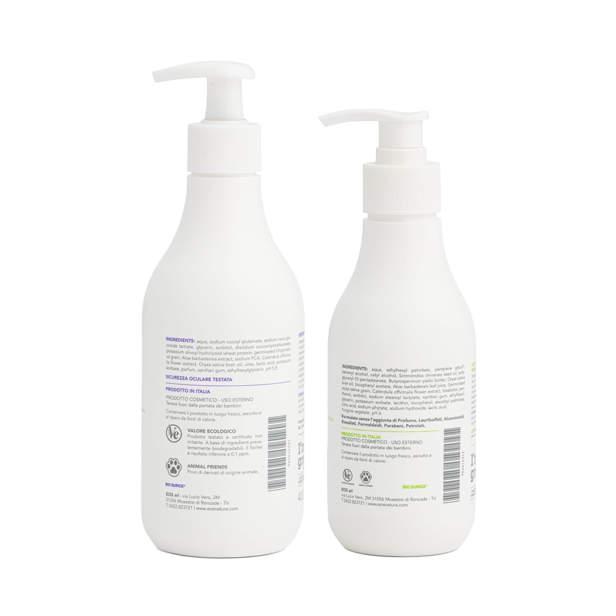 EOS NATURA Kit Pulizia Delicata Neonato e Bambino – Primo Bagnetto 400 ml + Primo Latte 200 ml – Detergenti Naturali, Idratanti, Emollienti – Il Mondo di Babu – Viso, Corpo, Intimo