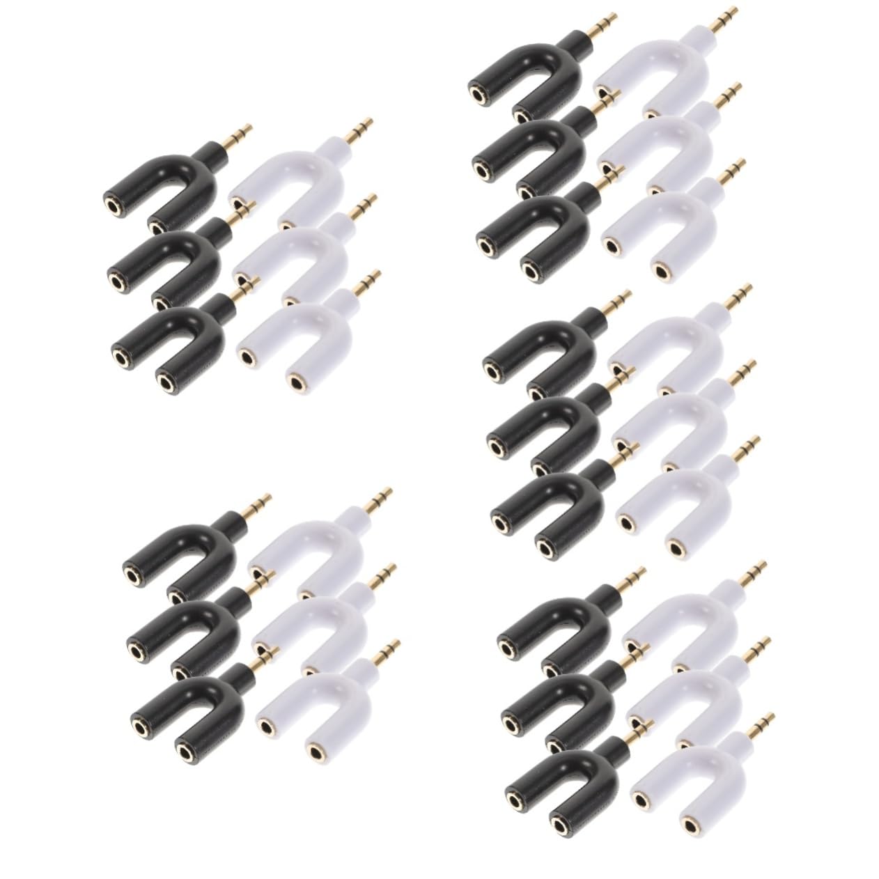 jojofuny 5 Set Di Adattatori Per Cuffie Stereo A Forma Di U Splitter Aux Da 3 5 Mm Per La Condivisione Di 2 Cuffie 6 Pezzi*5