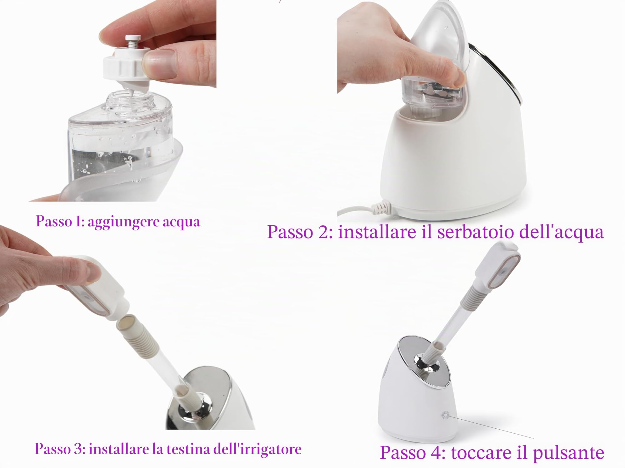 Vapore Facciale Estensibile, Umidificatore Caldo Pulizia Profonda della Pelle, Vapore Nano Ionico per il Viso, Idratazione Quotidiana della Pelle,Vapore per il viso ruotabile a 360°