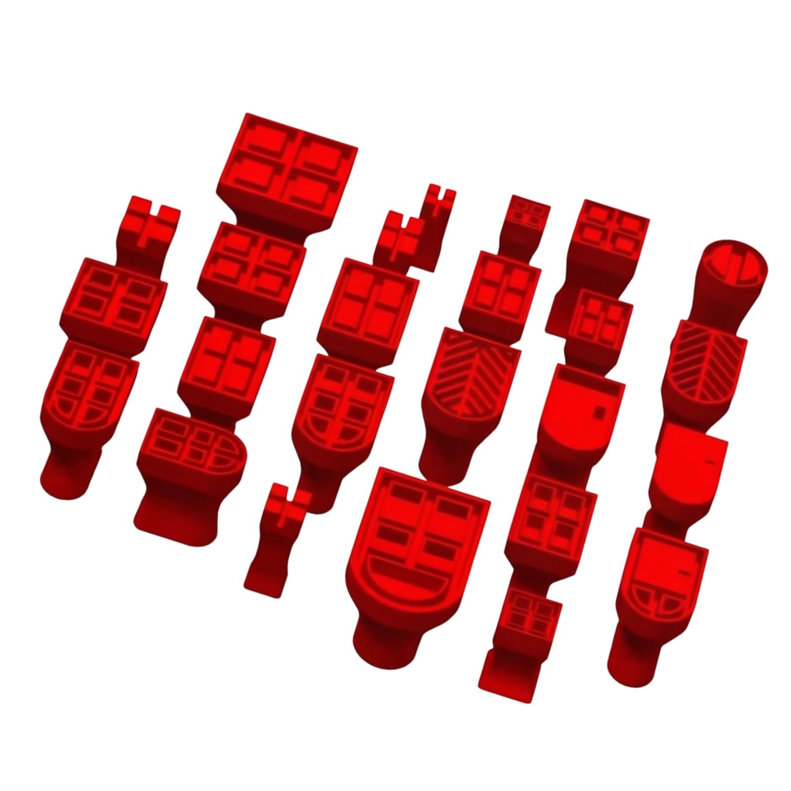 Zeiwohndc Red Clay Texture Stamp Set 25 Pcs House Door Window Pattern Press Tools For Pottery Craft Projects And Stamp Set Pottery Texture Tools Dough Press Shapes House Window Door Stamps Craft