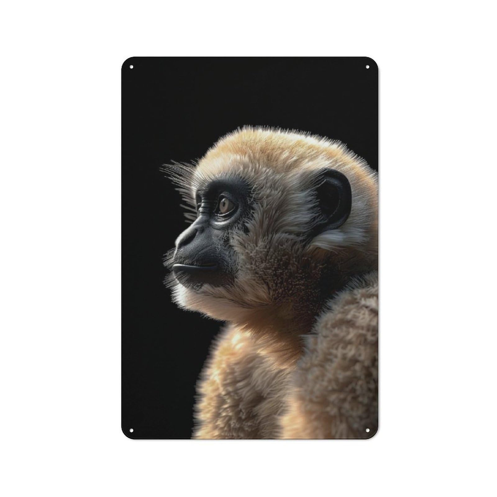 Junmoney Gibbon Loft Style Metal Wall Sign 30X20cm Featuring Studio Wall Art For Loft, Studio, Office Or Creative Room