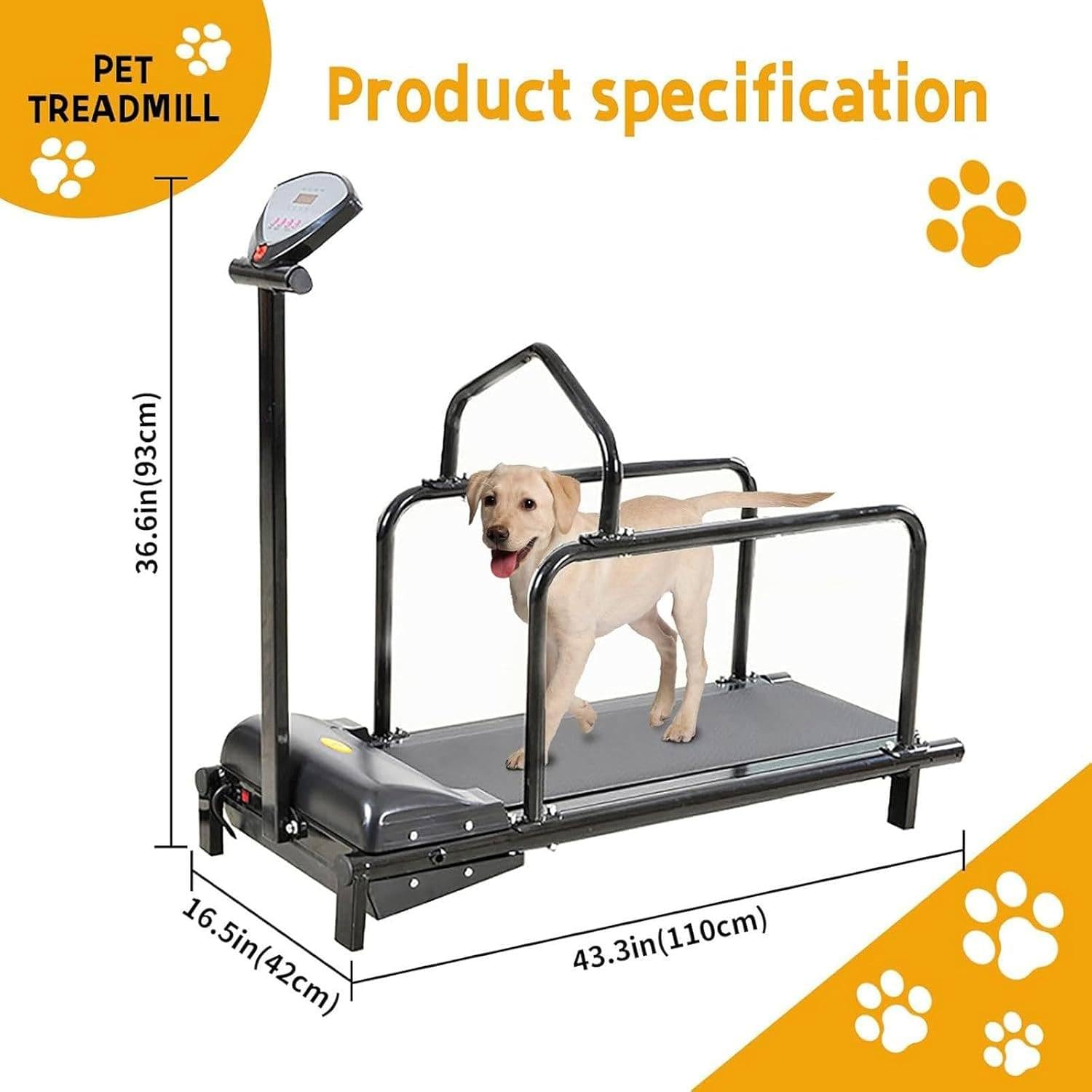 Hundelaufband Für Kleine Hunde, Indoor-Haustier-Laufmaschine, Hundelaufband Für Kleine Hunde, Elektrisches Hundelaufgerät, Sicherheitsschalter-Design, Verstellbare Geschwindigkeit, Bis Zu 80 KG,Black
