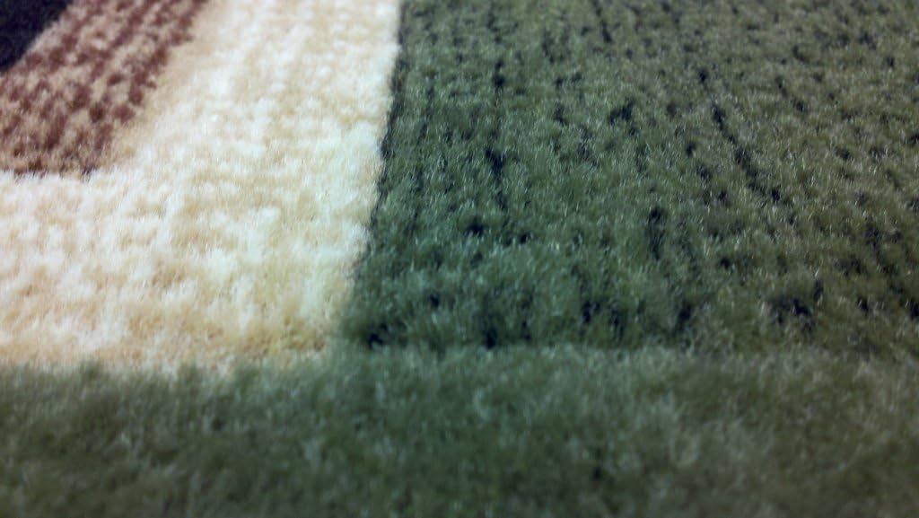 Americana Modern Door Mat Geometric Area Rug Green Design 125 (2 Feet X 3 Feet)
