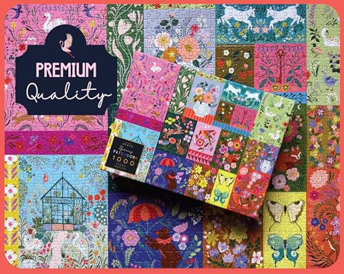 Elena Essex Puzzle de 1000 pièces pour adultes – Patchwork printanier pour adultes – Puzzle de 1000 pièces – Puzzle coloré pour la faune printanière – Dimensions : 50,8 x 71,1 cm – vue 4